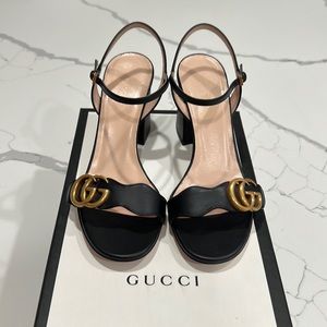 Gucci Leather Mid-heel Sandal